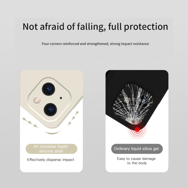 For iPhone 13 Pro Max Solid Color Cube Straight Edge Liquid Silicone Case (White) - iPhone 13 Pro Max Cases by buy2fix | Online Shopping UK | buy2fix