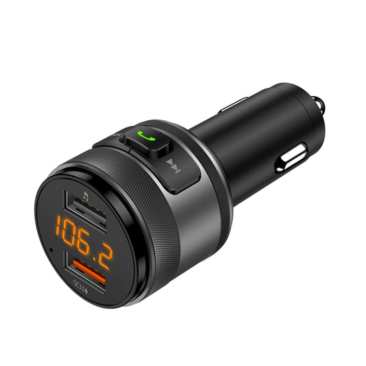 C57 QC3.0 Wireless FM Transmitter Fast Car Charger Bluetooth 5.0 Hands-free Car Modulator USB Flash Memory MP3 Player - Bluetooth Car Kits by buy2fix | Online Shopping UK | buy2fix