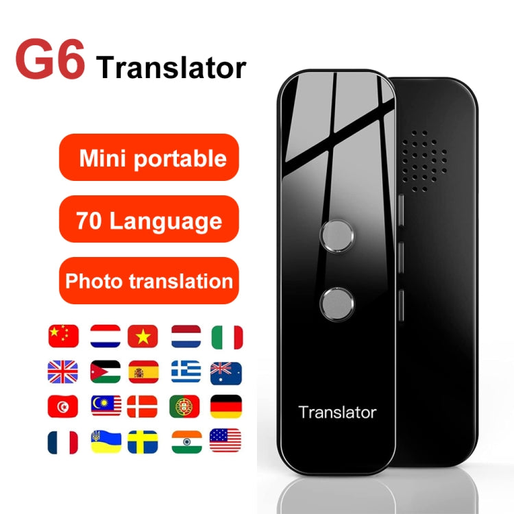 G6 Portable Instant Real Time Voice Translator Multi Language Voice Personal Travel Assistant Translator(Gray) - by buy2fix | Online Shopping UK | buy2fix