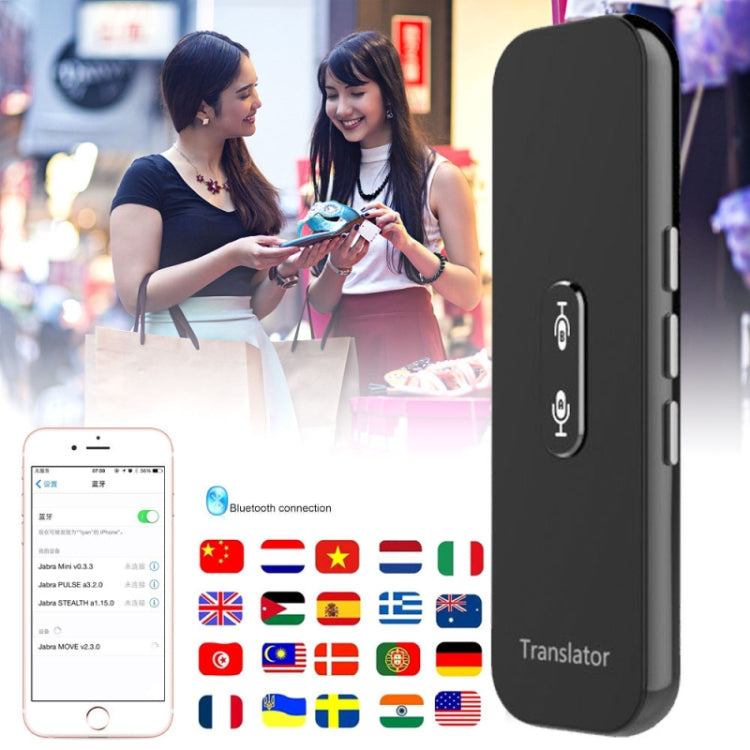 G6X Smart Real Time Voice Translator 40 Languages for Android IOS and Smartphone(Black) - by buy2fix | Online Shopping UK | buy2fix