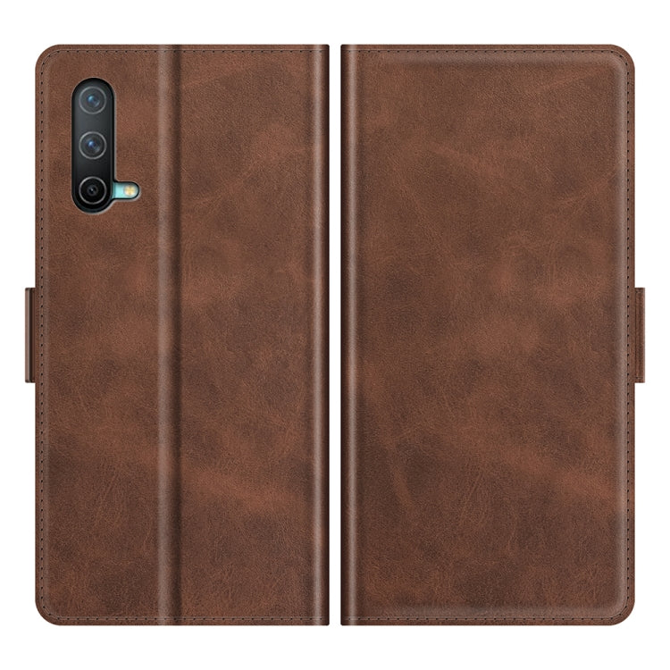 For OnePlus Nord CE 5G Dual-side Magnetic Buckle Horizontal Flip Leather Case with Holder & Card Slots & Wallet(Brown) - OnePlus Cases by buy2fix | Online Shopping UK | buy2fix