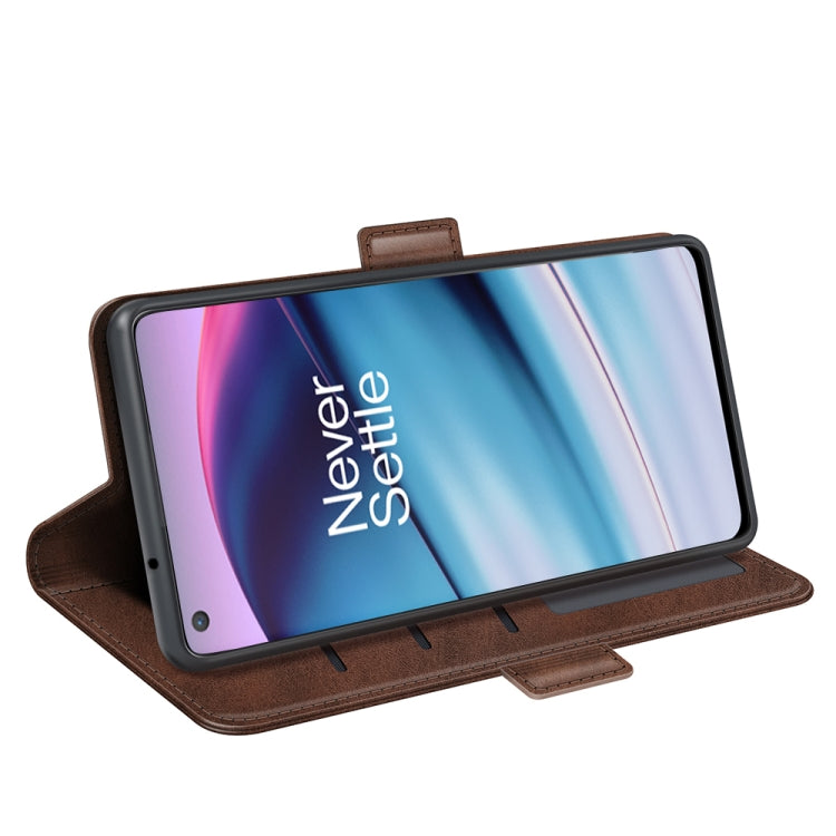 For OnePlus Nord CE 5G Dual-side Magnetic Buckle Horizontal Flip Leather Case with Holder & Card Slots & Wallet(Brown) - OnePlus Cases by buy2fix | Online Shopping UK | buy2fix
