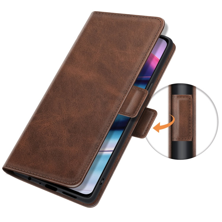 For OnePlus Nord CE 5G Dual-side Magnetic Buckle Horizontal Flip Leather Case with Holder & Card Slots & Wallet(Brown) - OnePlus Cases by buy2fix | Online Shopping UK | buy2fix