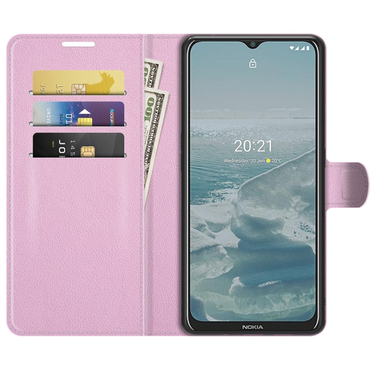 For Nokia G10/G20 Litchi Texture Horizontal Flip Protective Case with Holder & Card Slots & Wallet(Pink) - Nokia Cases by buy2fix | Online Shopping UK | buy2fix