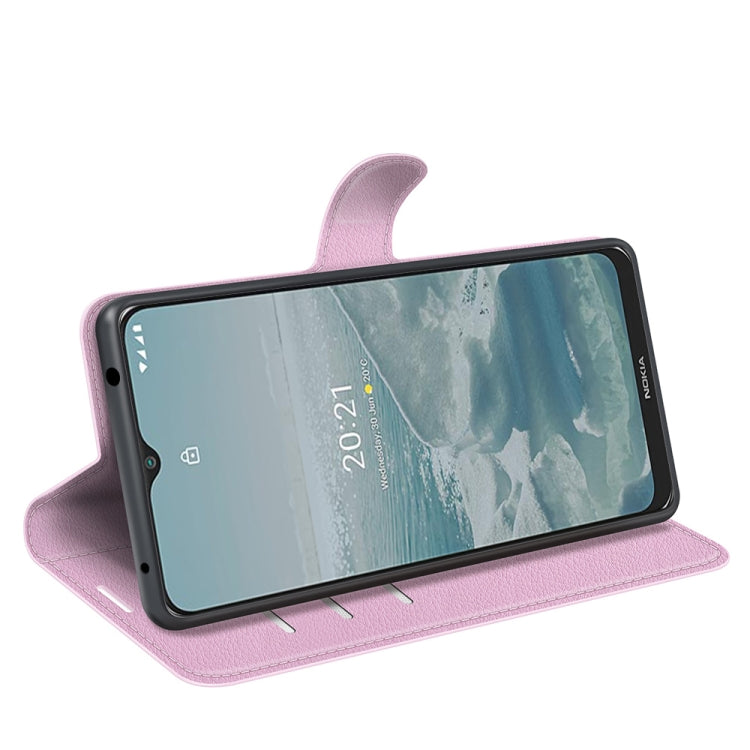 For Nokia G10/G20 Litchi Texture Horizontal Flip Protective Case with Holder & Card Slots & Wallet(Pink) - Nokia Cases by buy2fix | Online Shopping UK | buy2fix