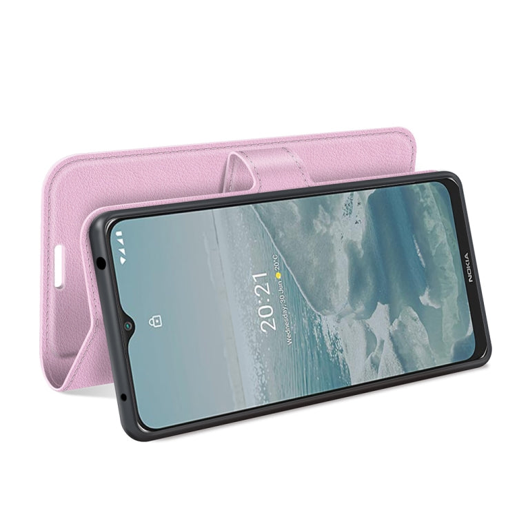 For Nokia G10/G20 Litchi Texture Horizontal Flip Protective Case with Holder & Card Slots & Wallet(Pink) - Nokia Cases by buy2fix | Online Shopping UK | buy2fix