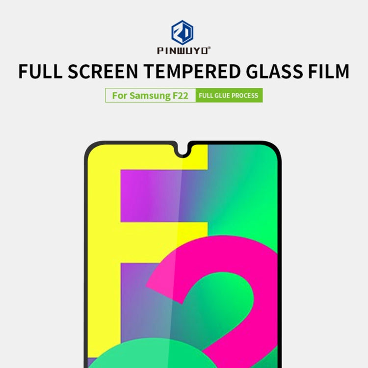 For Samsung Galaxy F22 PINWUYO 9H 2.5D Full Screen Tempered Glass Film(Black) - Galaxy Tempered Glass by PINWUYO | Online Shopping UK | buy2fix