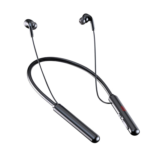 960 Neckband Magnetic Stereo Headphone with LED Display Support TF Card(Black) by buy2fix