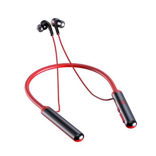 960 Neckband Magnetic Stereo Headphone with LED Display Support TF Card(Red) by buy2fix