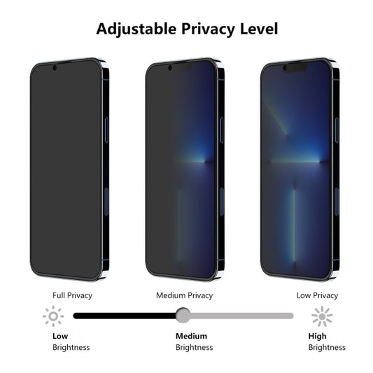 For iPhone 13 Pro Max 2pcs ENKAY Hat-Prince Full Coverage Anti-drop Privacy Screen Protector Anti-spy Tempered Glass Film by ENKAY