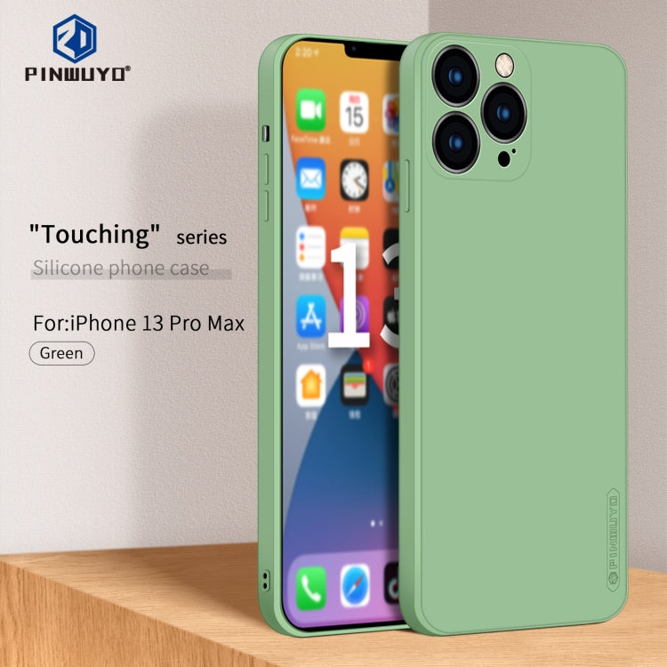 For iPhone 13 Pro Max PINWUYO Touching Series Liquid Silicone TPU Shockproof Case (Green) - iPhone 13 Pro Max Cases by PINWUYO | Online Shopping UK | buy2fix