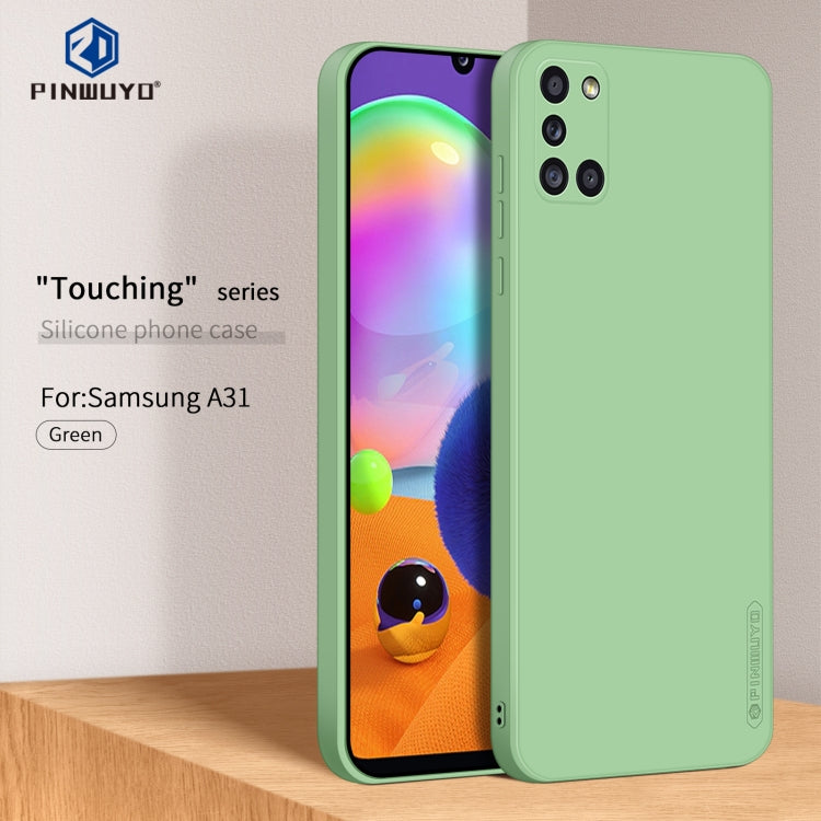 For Samsung Galaxy A31 PINWUYO Touching Series Liquid Silicone TPU Shockproof Case(Green) - Galaxy Phone Cases by PINWUYO | Online Shopping UK | buy2fix