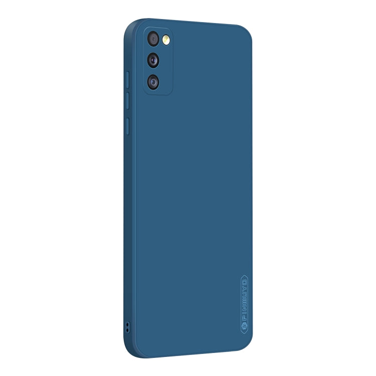 For Samsung Galaxy A41 PINWUYO Touching Series Liquid Silicone TPU Shockproof Case(Blue) - Galaxy Phone Cases by PINWUYO | Online Shopping UK | buy2fix