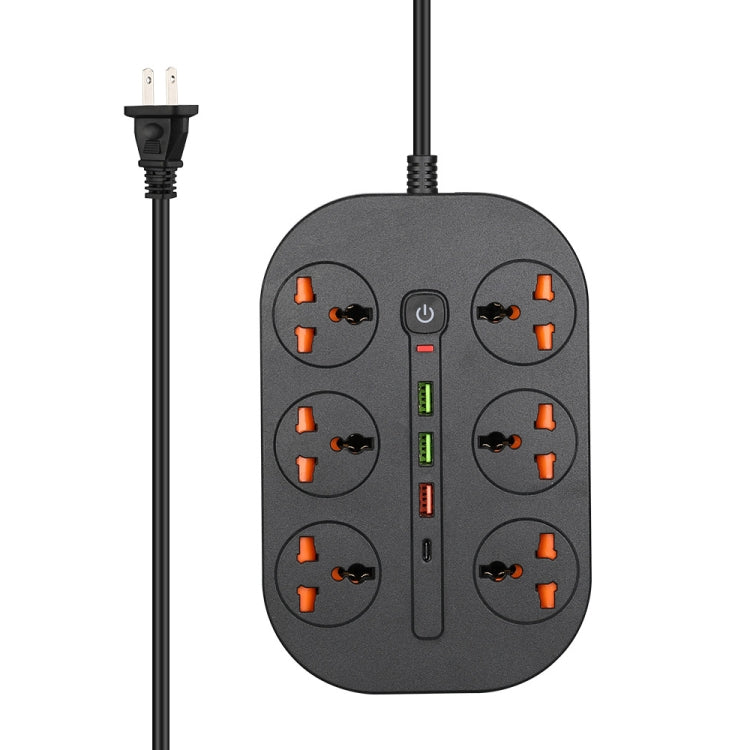 T21 PD3.0 + QC3.0 Multi Hole Row Plug 3000W High Power Socket, US Plug(Black) - Extension Socket by buy2fix | Online Shopping UK | buy2fix