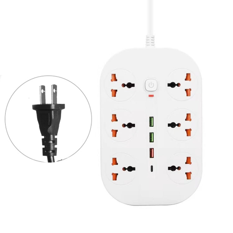 T21 PD3.0 + QC3.0 Multi Hole Row Plug 3000W High Power Socket, US Plug(White) - Extension Socket by buy2fix | Online Shopping UK | buy2fix