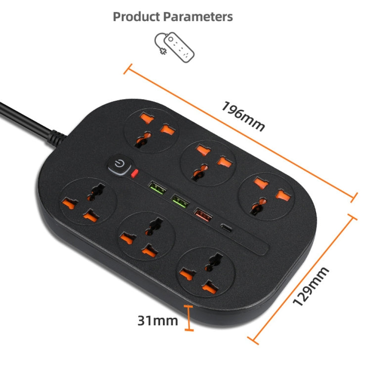 T21 PD3.0 + QC3.0 Multi Hole Row Plug 3000W High Power Socket, US Plug(White) - Extension Socket by buy2fix | Online Shopping UK | buy2fix