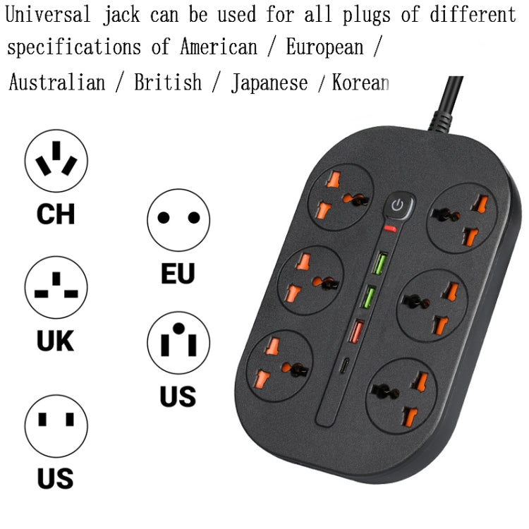 T21 PD3.0 + QC3.0 Multi Hole Row Plug 3000W High Power Socket, US Plug(White) - Extension Socket by buy2fix | Online Shopping UK | buy2fix