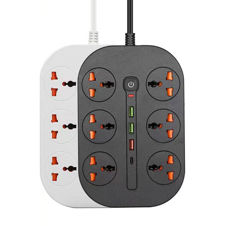 T21 PD3.0 + QC3.0 Multi Hole Row Plug 3000W High Power Socket, US Plug(White) - Extension Socket by buy2fix | Online Shopping UK | buy2fix