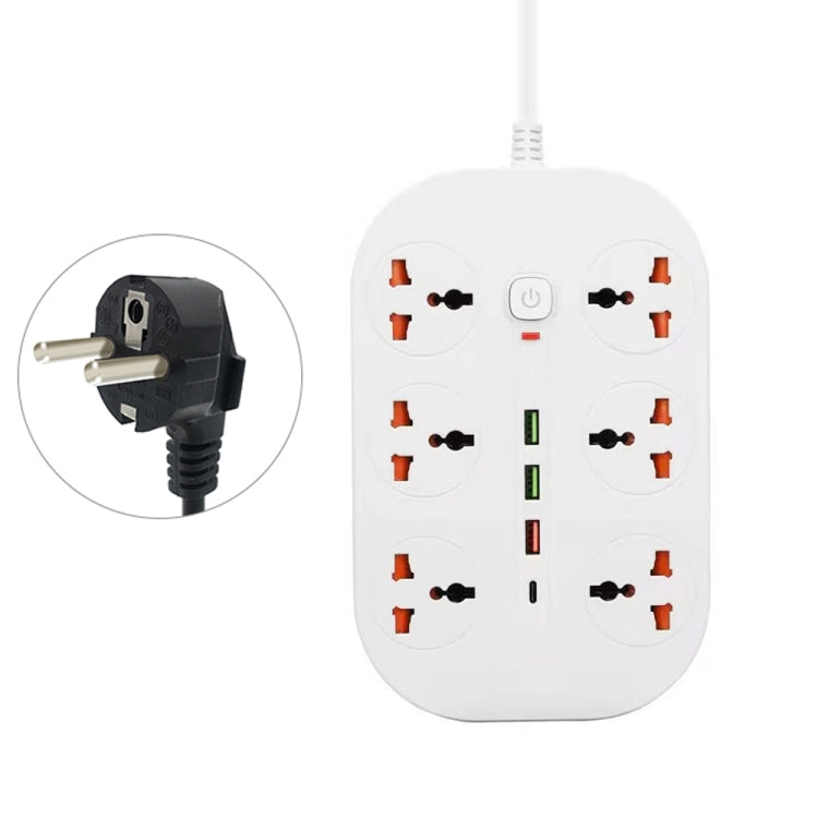 T21 PD3.0 + QC3.0 Multi Hole Row Plug 3000W High Power Socket, EU Plug(White) - Extension Socket by buy2fix | Online Shopping UK | buy2fix