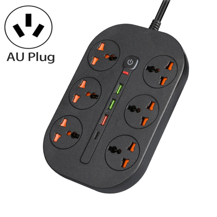 T21 PD3.0 + QC3.0 Multi-Hole Socket Plug 3000W High Power Socket, AU Plug(Black) - Extension Socket by buy2fix | Online Shopping UK | buy2fix