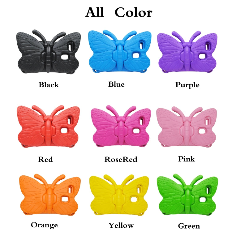 For Galaxy Tab A7 Lite T220/T225 2021 Butterfly Bracket Style EVA Children Falling Proof Cover Protective Case(Rose Red) - Tab A7 Lite T220 / T225 by buy2fix | Online Shopping UK | buy2fix