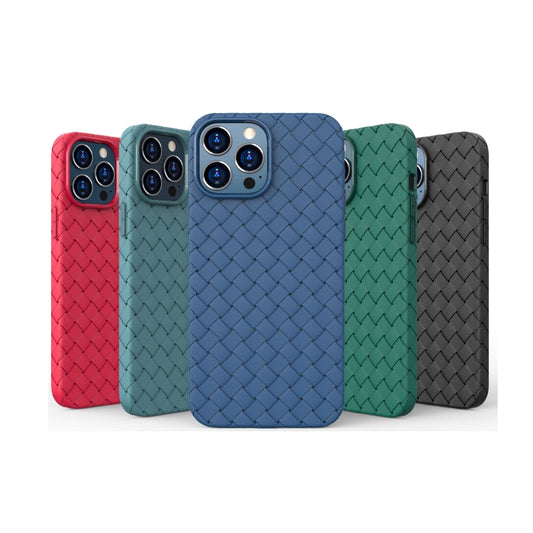 For iPhone 13 Pro Max Full Coverage Woven Shockproof TPU Case (Blue) by buy2fix