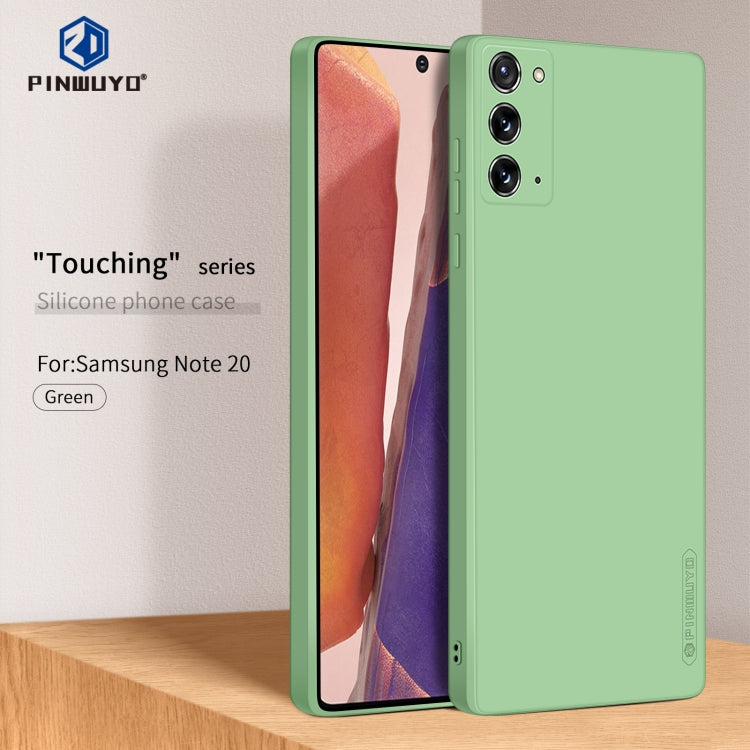 For Samsung Galaxy Note20 PINWUYO Touching Series Liquid Silicone TPU Shockproof Case(Green) - Galaxy Note20 Cases by PINWUYO | Online Shopping UK | buy2fix