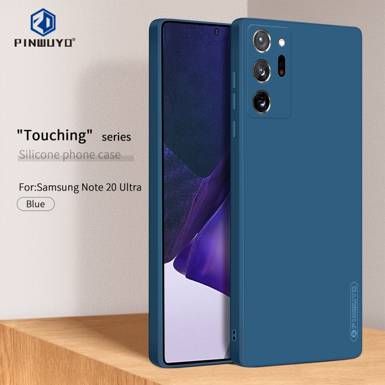 For Samsung Galaxy Note20 Ultra PINWUYO Touching Series Liquid Silicone TPU Shockproof Case(Blue) - Galaxy Note20 Ultra Cases by PINWUYO | Online Shopping UK | buy2fix