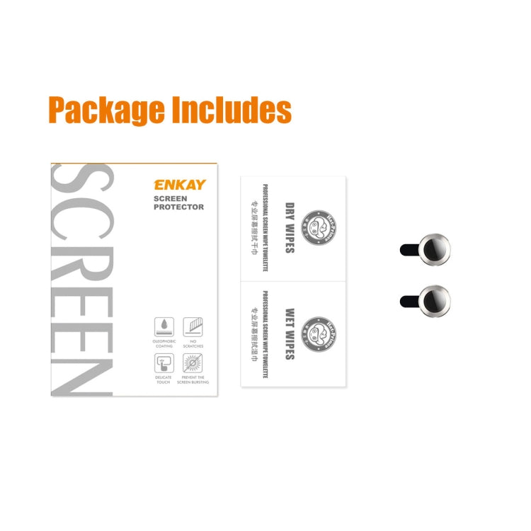 For iPhone 13 ENKAY Hat-Prince Aluminium Alloy + Tempered Glass Camera Lens Cover Film Ring(Black) by ENKAY