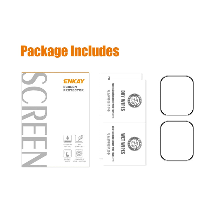 2 PCS ENKAY Hat-Prince Case Friendly 3D Full Screen PET Curved Hot Bending HD Screen Protector Film For Apple Watch Series 7 41mm(Transparent) - Screen Protector by ENKAY | Online Shopping UK | buy2fix