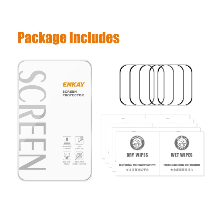 5 PCS ENKAY Hat-Prince Case Friendly 3D Full Screen PET Curved Hot Bending HD Screen Protector Film For Apple Watch Series 7 41mm(Black) - Screen Protector by ENKAY | Online Shopping UK | buy2fix