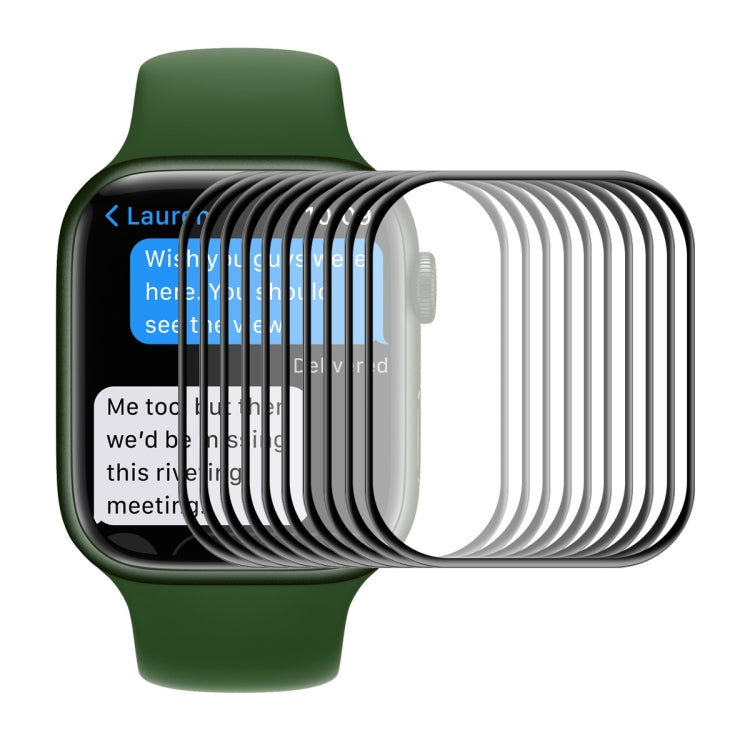 10 PCS ENKAY Hat-Prince Case Friendly 3D Full Screen PET Curved Hot Bending HD Screen Protector Film For Apple Watch Series 7 45mm(Black) - Screen Protector by ENKAY | Online Shopping UK | buy2fix