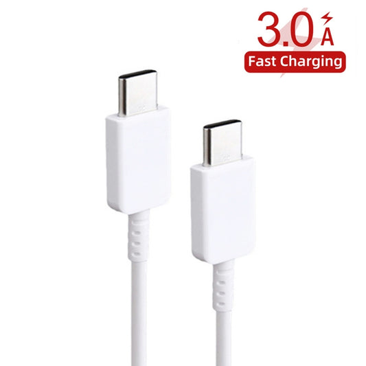 XJ-69 2 PCS 1m 3A USB-C / Type-C to Type-C TPU Charging Sync Data Cable for Mobile Phone(White) by buy2fix