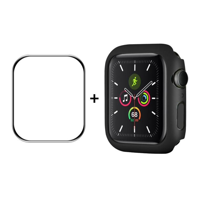 ENKAY Hat-Prince PC Frame + Full Coverage PMMA HD Screen Protector Film For Apple Watch Series 8 / 7 45mm(Black) - Watch Cases by ENKAY | Online Shopping UK | buy2fix