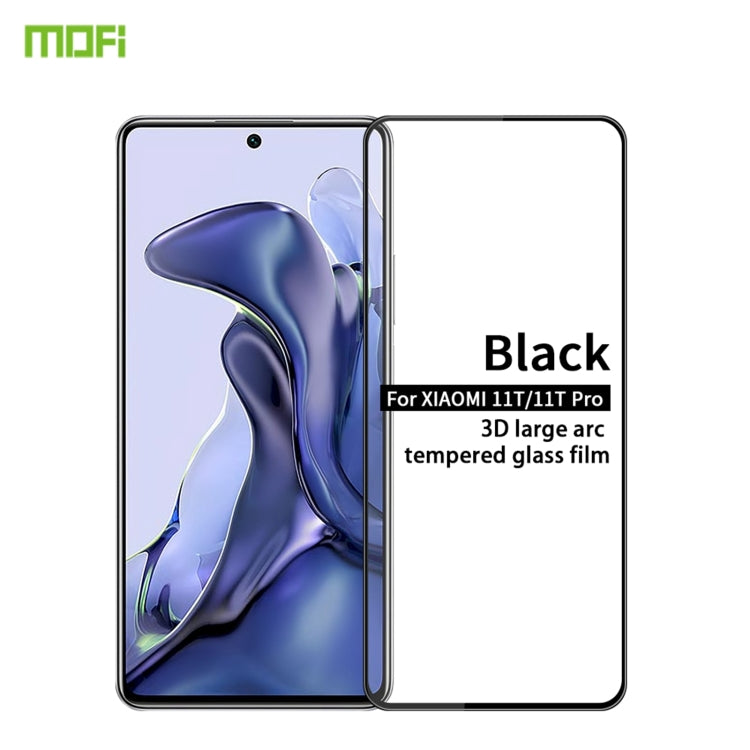 For Xiaomi Mi 11T / 11T Pro MOFI 9H 3D Explosion-proof Curved Screen Tempered Glass Film(Black) - by MOFI | Online Shopping UK | buy2fix