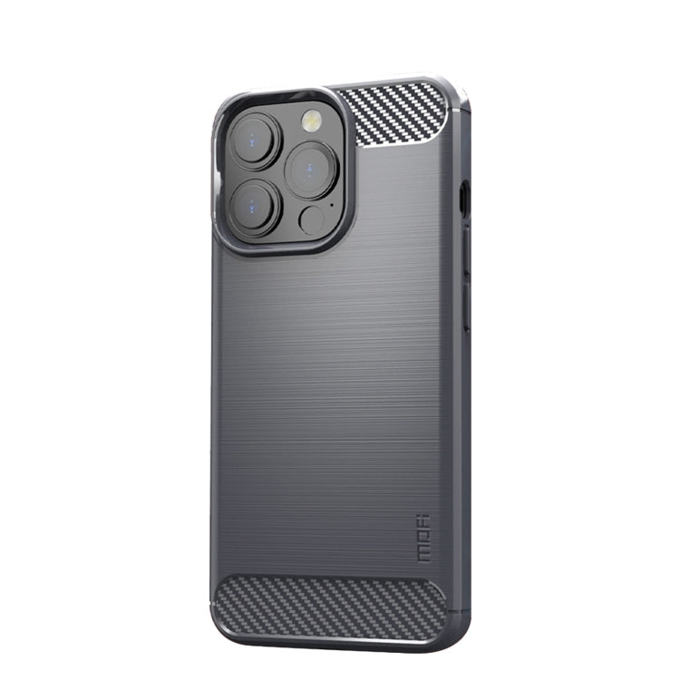 For iPhone 13 Pro Max MOFI Gentleness Series Brushed Texture Carbon Fiber Soft TPU Case (Gray) - iPhone 13 Pro Max Cases by MOFI | Online Shopping UK | buy2fix