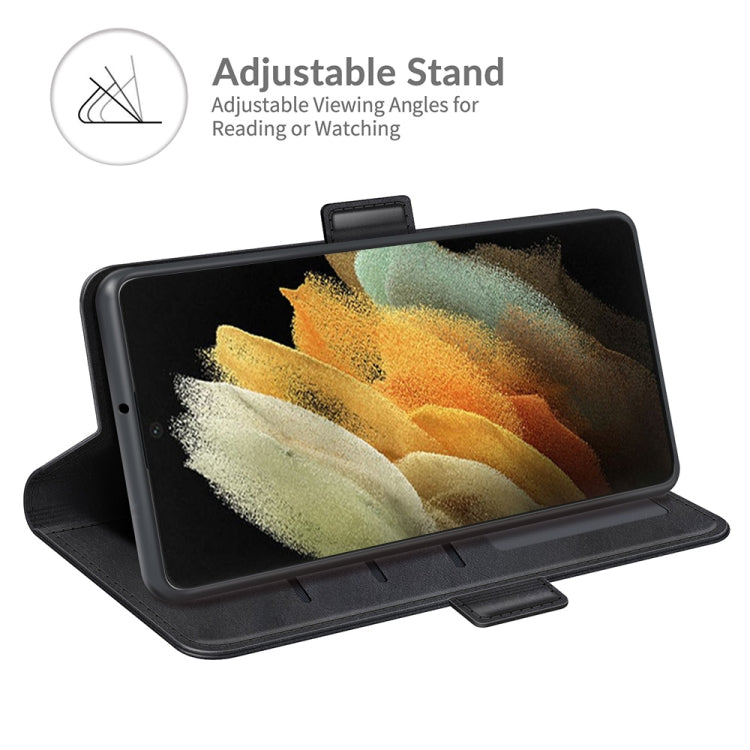For Samsung Galaxy S22 Ultra 5G Dual-side Magnetic Buckle Horizontal Flip Leather Case with Holder & Card Slots & Wallet(Black) - Galaxy S22 Ultra 5G Cases by buy2fix | Online Shopping UK | buy2fix