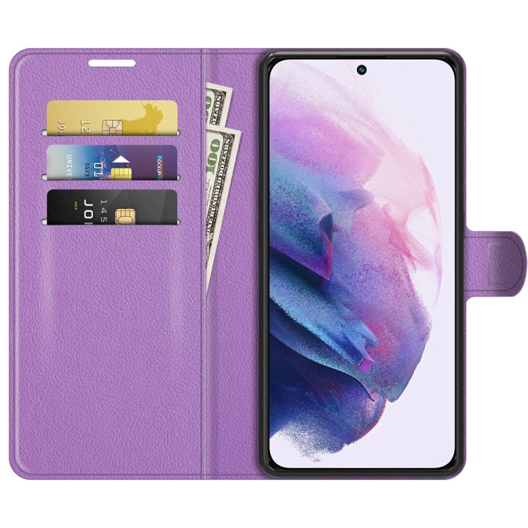 For Samsung Galaxy S22+ 5G Litchi Texture Horizontal Flip Protective Case with Holder & Card Slots & Wallet(Purple) - Galaxy S22+ 5G Cases by buy2fix | Online Shopping UK | buy2fix