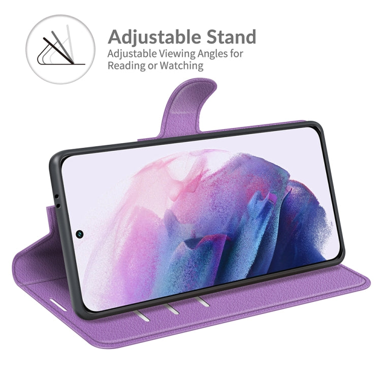 For Samsung Galaxy S22+ 5G Litchi Texture Horizontal Flip Protective Case with Holder & Card Slots & Wallet(Purple) - Galaxy S22+ 5G Cases by buy2fix | Online Shopping UK | buy2fix