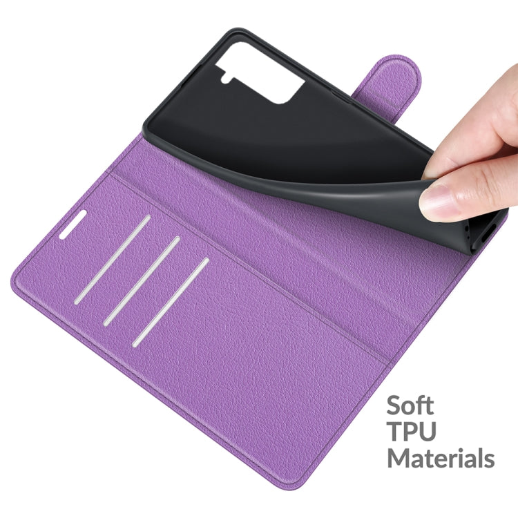 For Samsung Galaxy S22+ 5G Litchi Texture Horizontal Flip Protective Case with Holder & Card Slots & Wallet(Purple) - Galaxy S22+ 5G Cases by buy2fix | Online Shopping UK | buy2fix