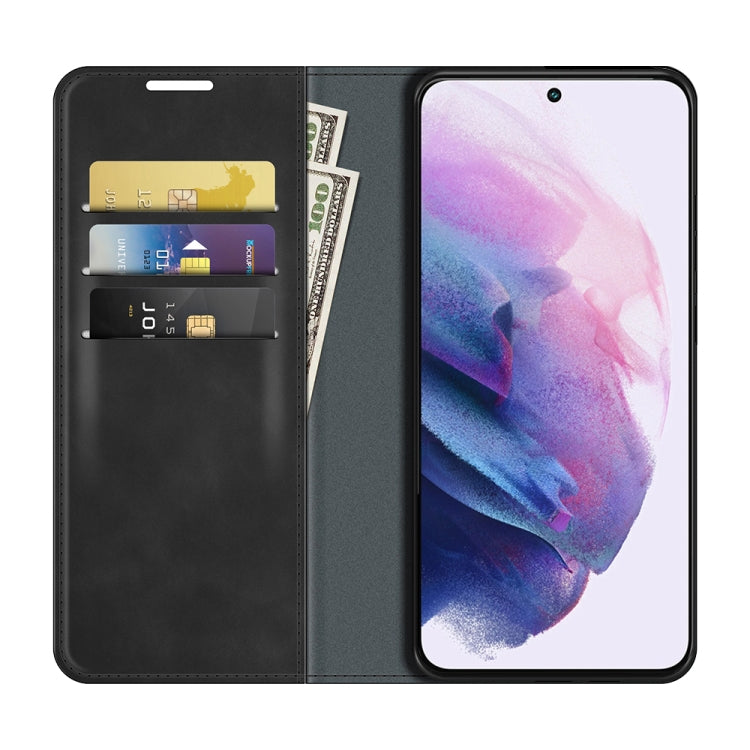 For Samsung Galaxy S22 5G Retro-skin Business Magnetic Suction Leather Case with Holder & Card Slots & Wallet(Black) - Galaxy S22 5G Cases by buy2fix | Online Shopping UK | buy2fix