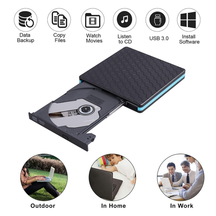 Universal Optical Drive Type-C USB 3.0 External DVD/CD/VCD Burner RW SVCD Drive Player by buy2fix