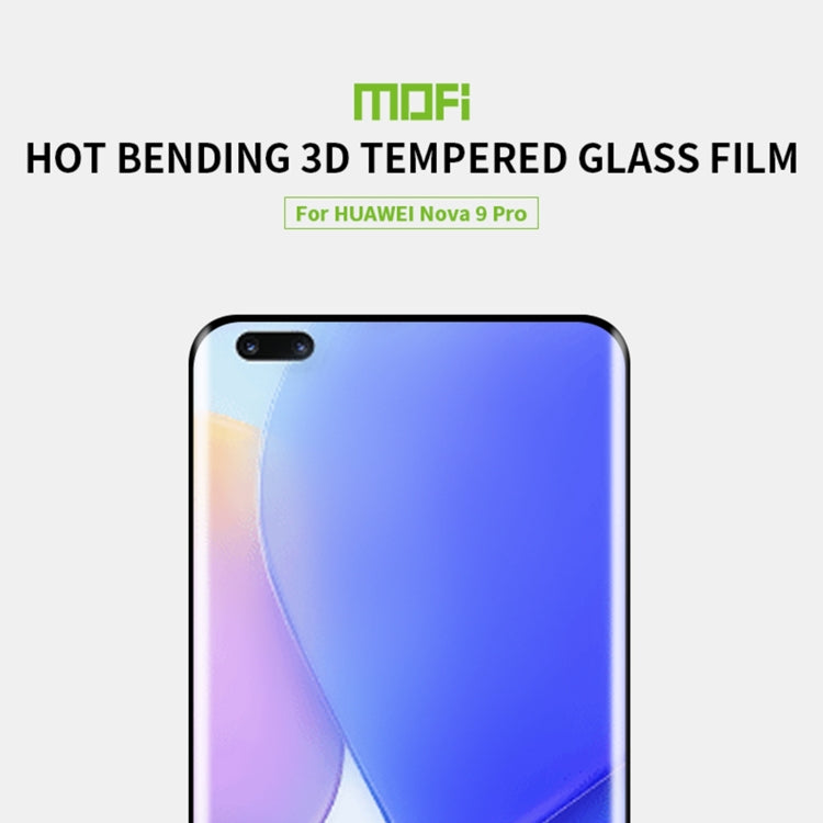 For Huawei nova 9 Pro MOFI 9H 3D Explosion-Proof Hot Bending Full Screen Tempered Glass Film(Black) - Huawei Tempered Glass by MOFI | Online Shopping UK | buy2fix