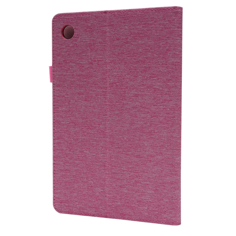 For Samsung Galaxy Tab A8 10.5 2021 Horizontal Flip Fabric PU Leather Tablet Case with Card Slots & Holder(Rose Red) - Other Galaxy Tab PC by buy2fix | Online Shopping UK | buy2fix