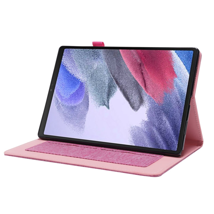 For Samsung Galaxy Tab A8 10.5 2021 Horizontal Flip Fabric PU Leather Tablet Case with Card Slots & Holder(Rose Red) - Other Galaxy Tab PC by buy2fix | Online Shopping UK | buy2fix