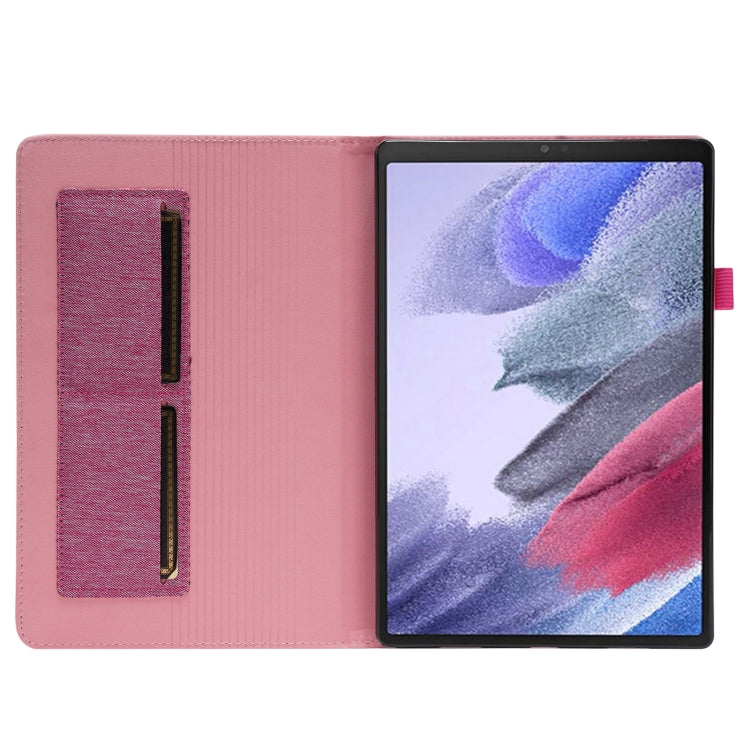 For Samsung Galaxy Tab A8 10.5 2021 Horizontal Flip Fabric PU Leather Tablet Case with Card Slots & Holder(Rose Red) - Other Galaxy Tab PC by buy2fix | Online Shopping UK | buy2fix