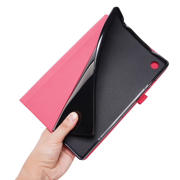 For Samsung Galaxy Tab A8 10.5 2021 Horizontal Flip Fabric PU Leather Tablet Case with Card Slots & Holder(Rose Red) - Other Galaxy Tab PC by buy2fix | Online Shopping UK | buy2fix
