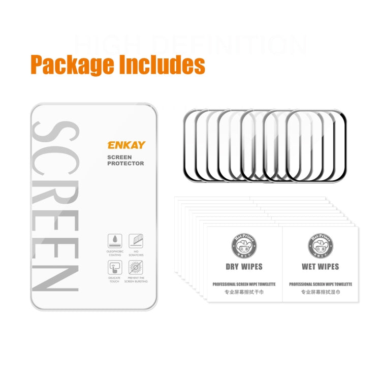 10 PCS ENKAY Hat-Prince 3D Curved Edge Full Coverage Full Tempered Glass HD Screen Protector Film For Apple Watch Series 7 41mm(Transparent) - Screen Protector by ENKAY | Online Shopping UK | buy2fix