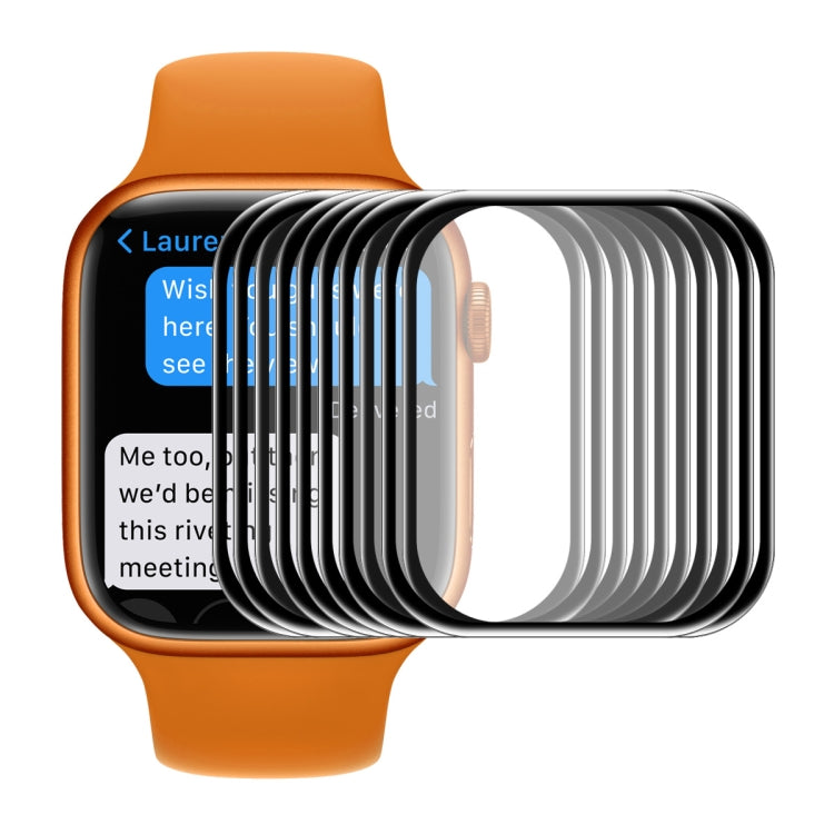 10pcs ENKAY Hat-Prince 3D Curved Edge Full Coverage Full Tempered Glass HD Screen Protector Film For Apple Watch Series 9 / 8 / 7 45mm(Black) - Screen Protector by ENKAY | Online Shopping UK | buy2fix