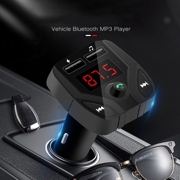C4 Bluetooth MP3 Hands-free Car Device LCD FM Transmitter Dual USB Charger - Bluetooth Car Kits by buy2fix | Online Shopping UK | buy2fix